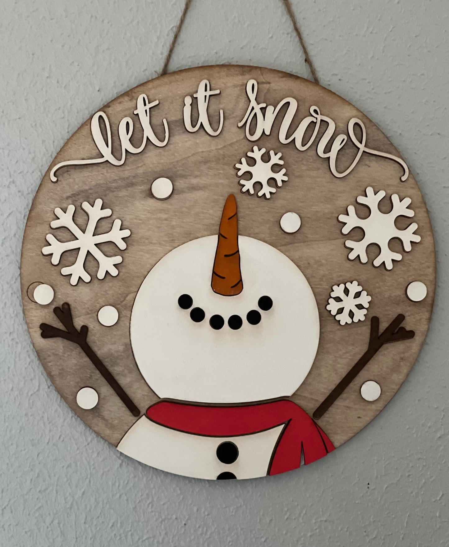 Wood Snowman Round