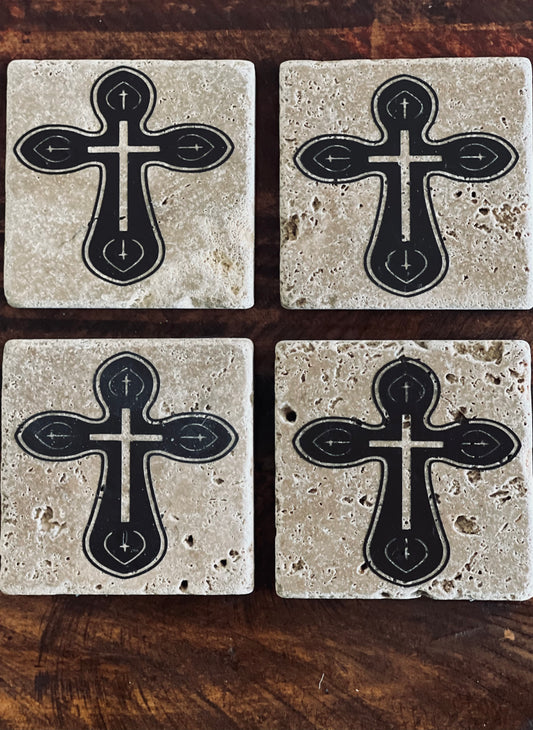 Cross ceramic coasters