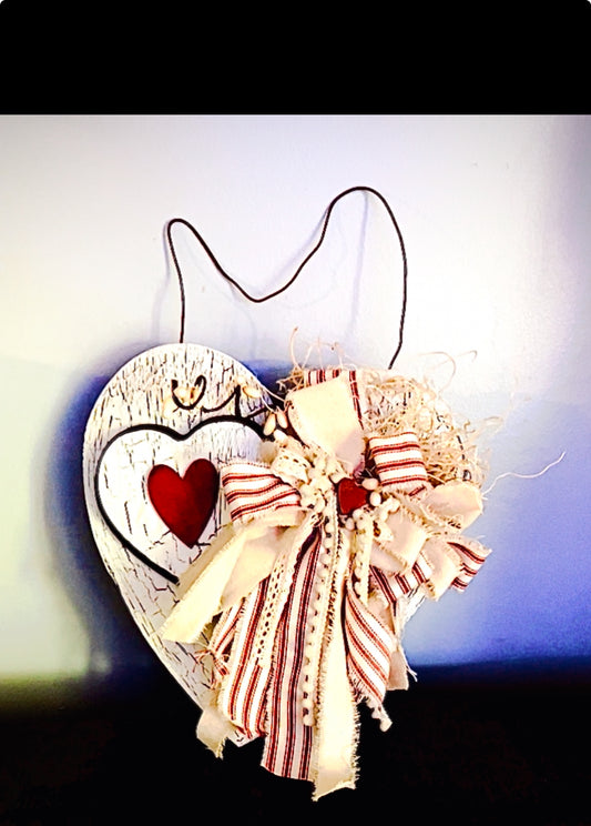 Rustic Valentine hangin heart